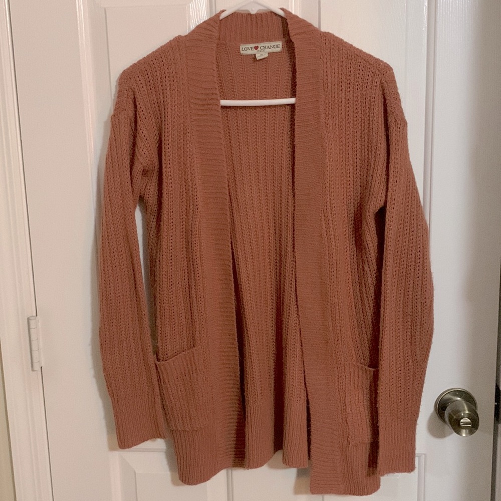 Orange Knitted Cardigan from Love Change.